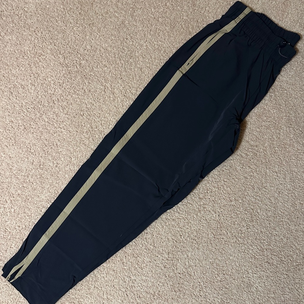 Avalanche Navy Blue Joggers with Tan Stripe